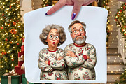 Funny Elderly Couple Christmas Party, an Illustration by Craft Nest (Thumbnail 8 of 10)