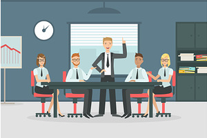 Business Meeting and Teamwork, a Person Illustration by TopVectors