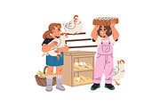 Happy, cute children farmers set, a Person Illustration by PaperTrident (Thumbnail 5 of 9)