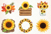 Vintage Sunflowers Autumn Clipart, an Illustration by Libby Wishes (Thumbnail 11 of 11)
