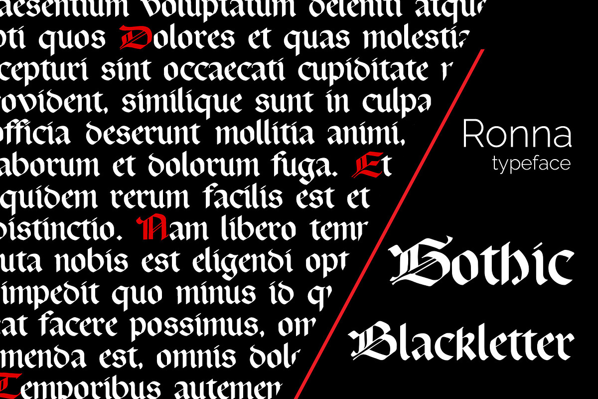 Blackletter Gothic Font Ronna
