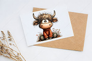 Whimsical Autumn Highland Cow PNG, a Seasonal Illustration by Canvas Craft (Thumbnail 10 of 10)