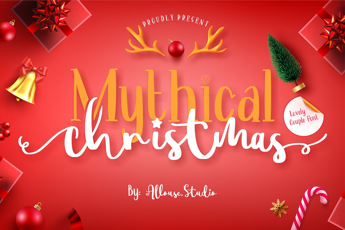 Mythical Christmas Font, a Script Font by Allouse Studio (Photo 1 of 12)