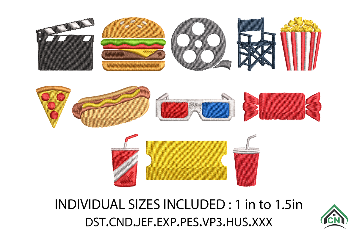 Mini Movie Theatre Embroidery Design, a Solid Icon by Craft Nest (Photo 1 of 6)