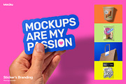 Sticker's Branding Mockup Bundle, a Packaging Mockup by Mocku (Thumbnail 2 of 25)