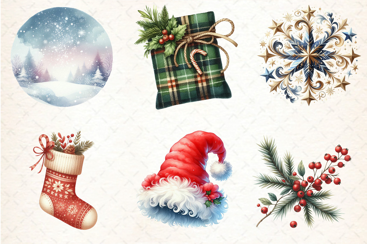 Christmas  Clipart, an Illustration by DreamCafeArt (Photo 5 of 6)