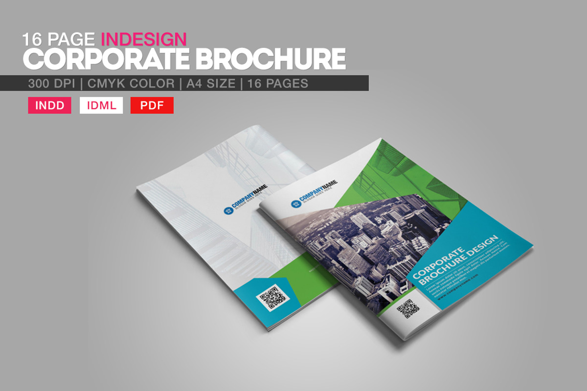 16 Page Indesign Corporate Brochure, a Brochure Template by WonderShop (Photo 1 of 4)