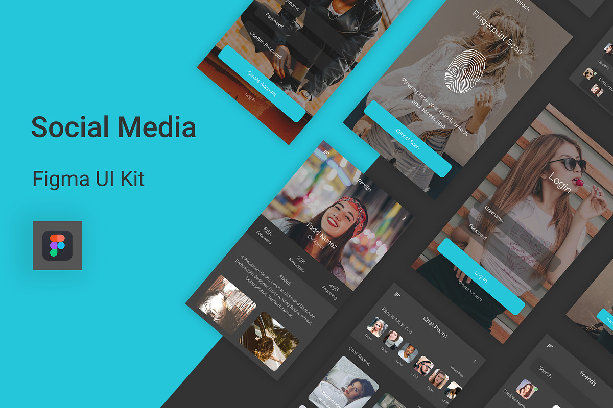 Social Media - Mobile App Figma, an UI Kit Template by themelove (Photo 1 of 10)