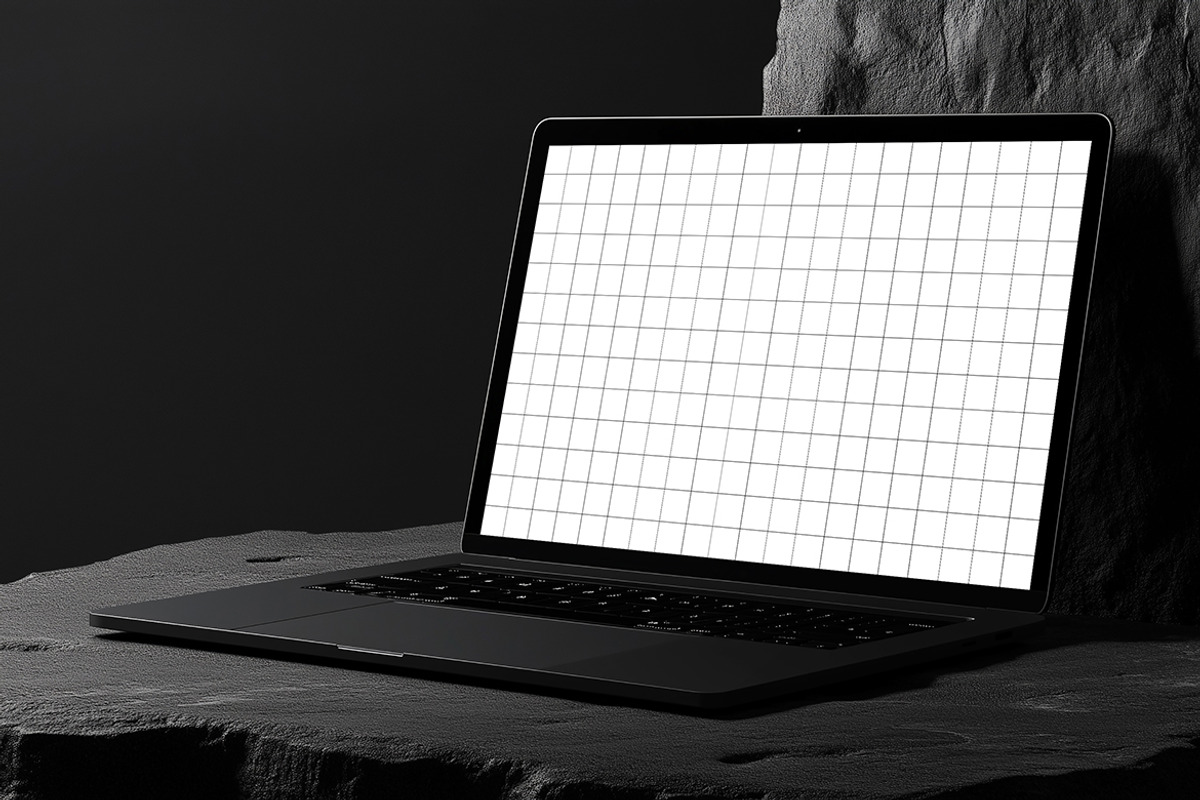 Macbook Mockup on Stone, a Mac Mockup by sagesmask.com (Photo 4 of 14)