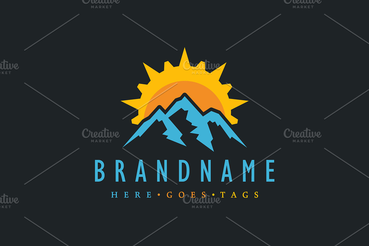 Mountain Sun Custom Logo, a Branding & Logo Template by ARTE MIGUEL (Photo 2 of 3)