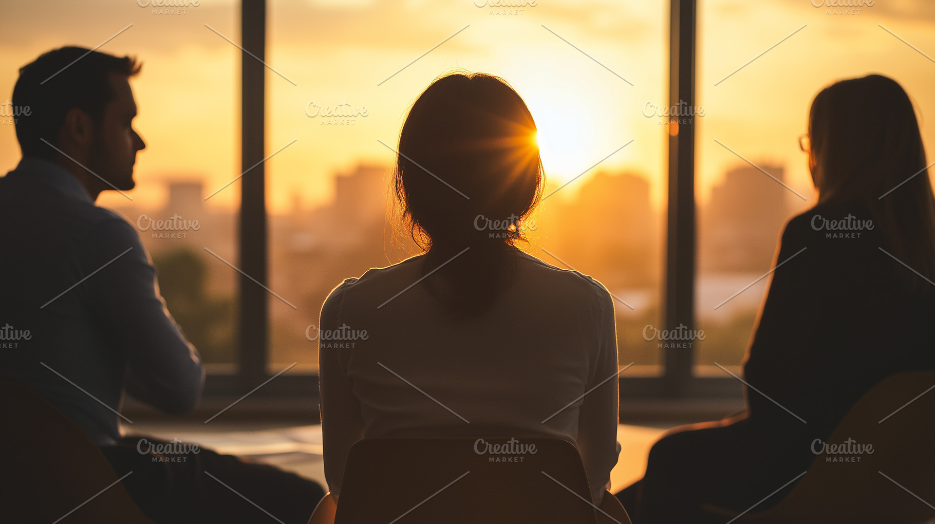 Silhouettes of businesspeople sits, a Business Photo by MistyDay