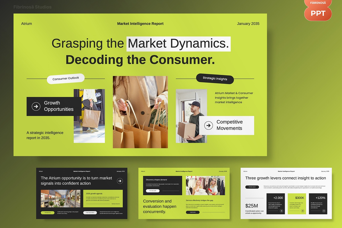 Market Intelligence Pitch Deck, a Presentation Template by FIBRINOSÄ (Photo 2 of 7)