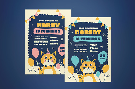 Birthday Invitation Boy and Girl, an Invitation Template by graphicook