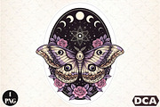 Celestial Lunar Moth Png,Halloween, an Illustration by DreamCafeArt (Thumbnail 1 of 7)