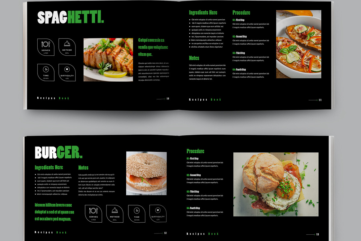 Recipes Cook Book Layout