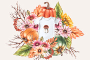 Autumn Watercolor floral collection, a Decorative Illustration by SashaKondr (Thumbnail 5 of 20)