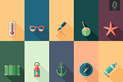Sun sea summer flat icon set, an Icon by Yury Velikanov (Thumbnail 3 of 3)