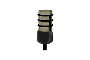 audio mic microphone music cartoon, an Illustration by pikepicture