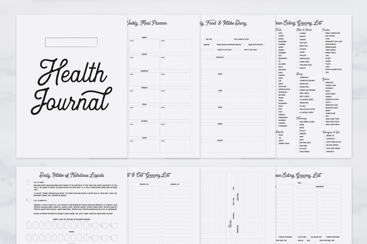 Fully Editable Health Journal, a Stationery Template by Cuppakeri (Photo 4 of 7)