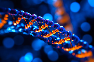 Abstract DNA Molecule with Colorful Lights, a Health & Medical Photo by Ales Munt
