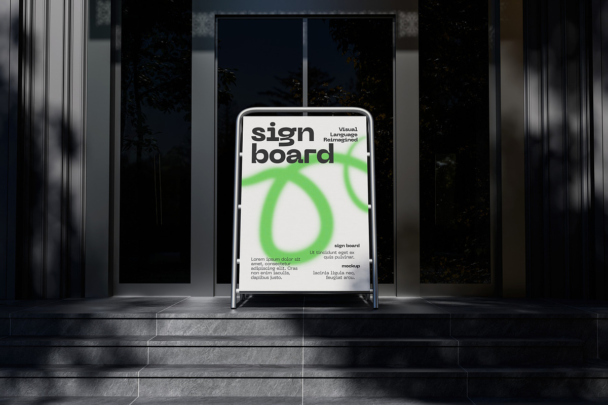 High Quality Sign Board Mockup, an Advertising Mockup by AKMAL STUDIO (Photo 2 of 5)