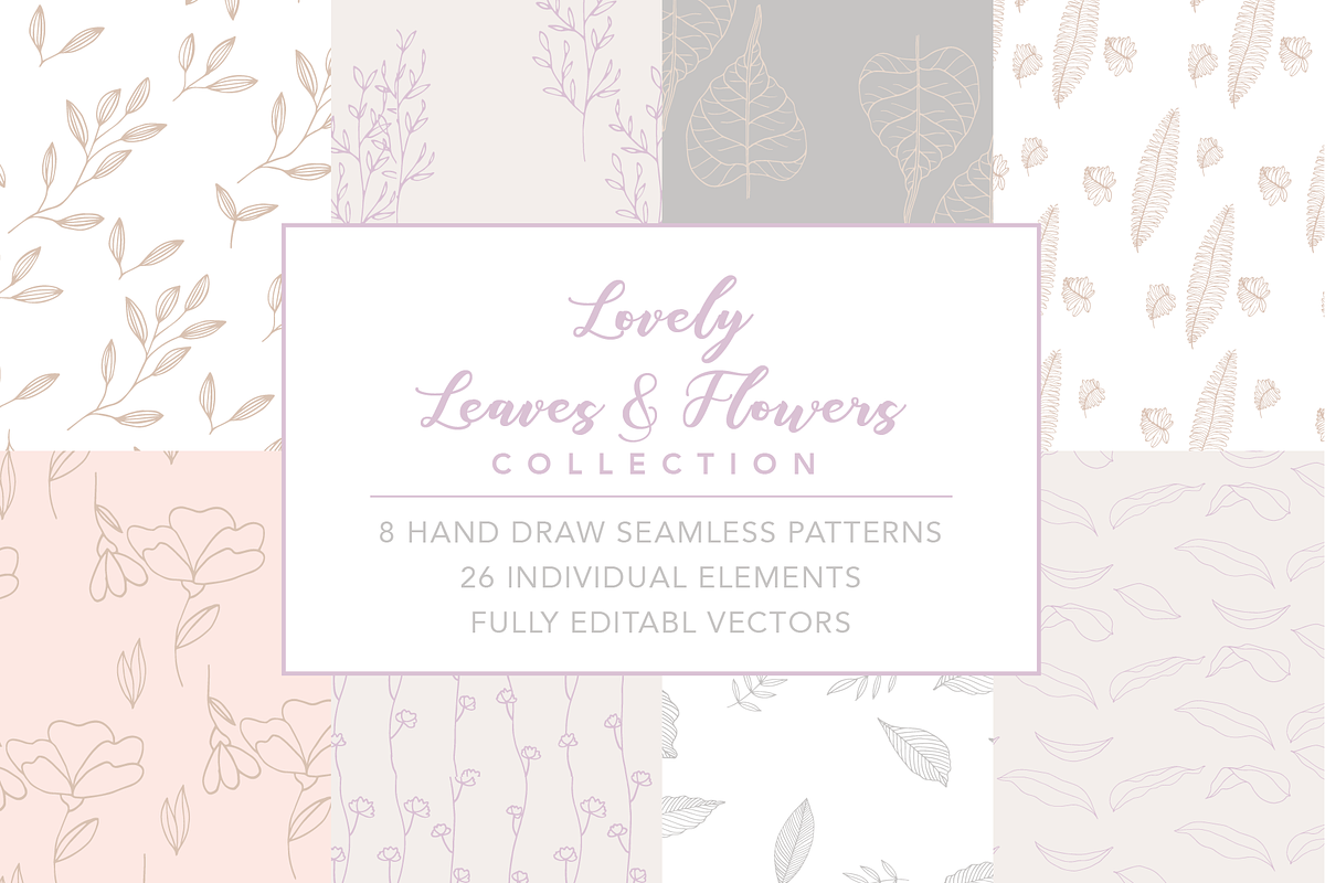Lovely Leaves & Flowers, a Pattern Graphic by Suphansa (Photo 1 of 8)