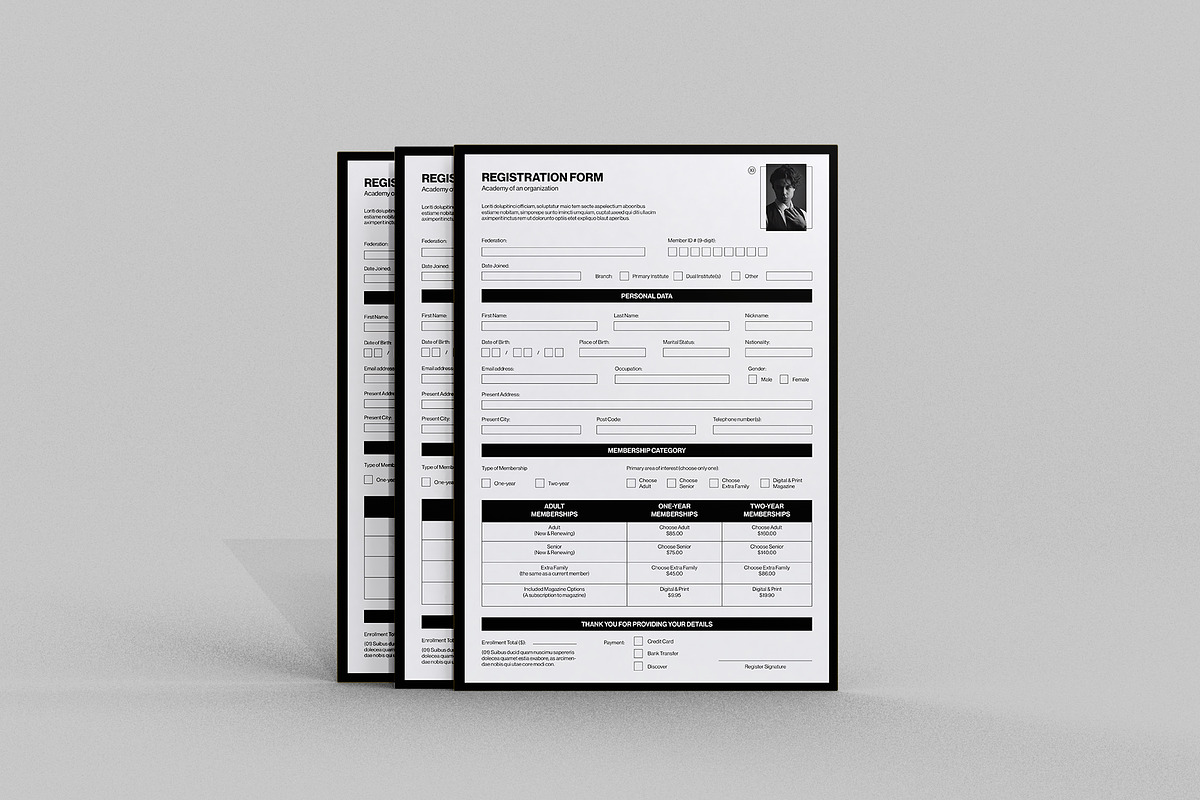 Registration Form Template, a Stationery Template by DesignCrest (Photo 3 of 6)