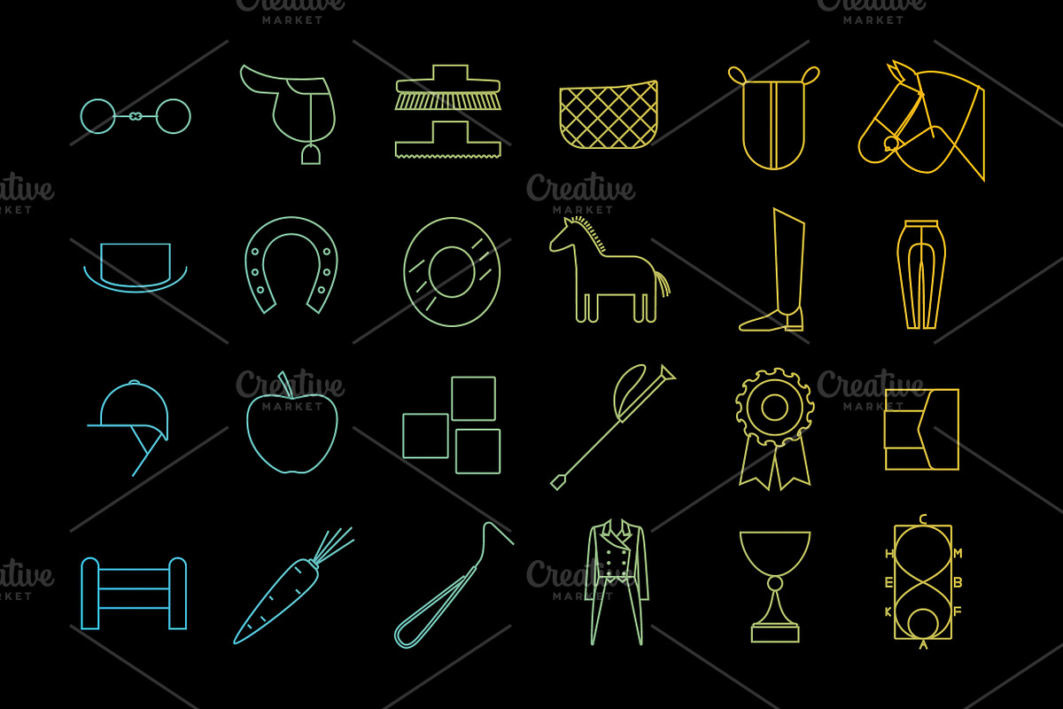 Equestrian icons, an Outline Icon by airdynamic (Photo 5 of 5)