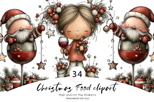 Funny Wine Christmas Cocktail, a Seasonal Illustration by CreationArt