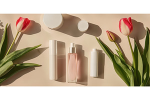 Cosmetic skincare products with, a Beauty & Fashion Photo by piter.goskov
