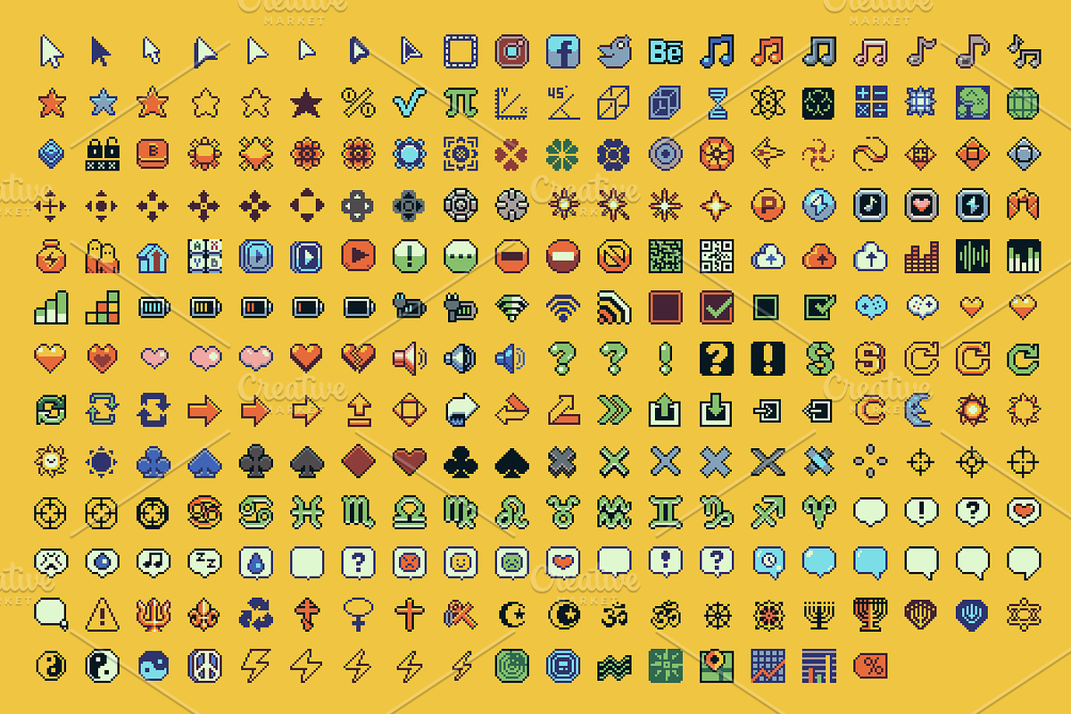 1000 Pixel Art Icons, an Emoji Icon by Poloviiinkin (Photo 6 of 9)