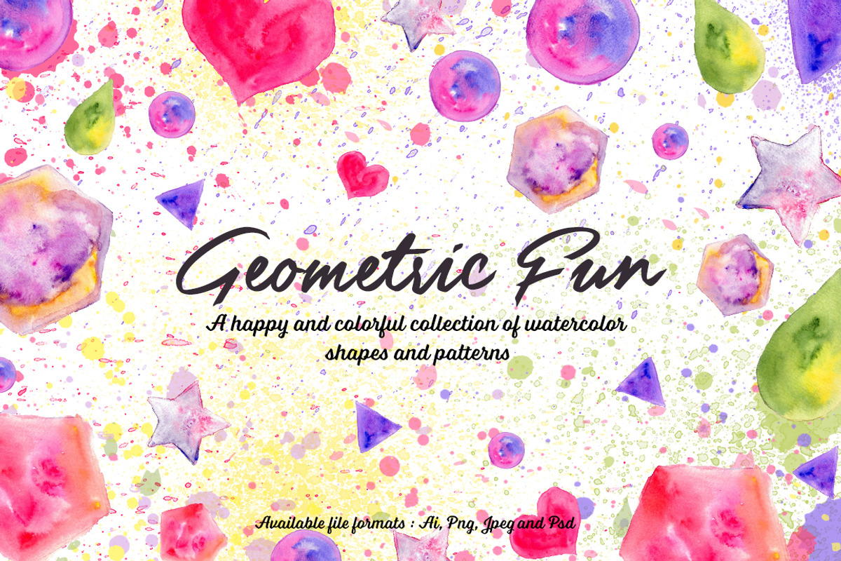 6 Watercolor Shapes and Patterns, a Pattern Graphic by Swathi Kirthyvasan (Photo 1 of 6)