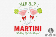 Merrier with a Martini Png, Christma, an Illustration by Designking (Thumbnail 1 of 6)