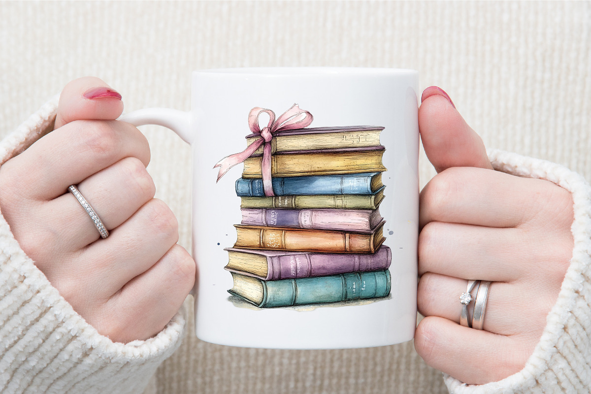 Watercolor Vintage Books Clipart PNG, an Illustration by Sublimation Artist (Photo 5 of 6)