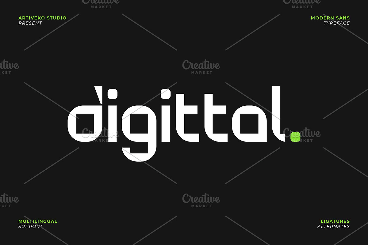 Digittal Logo Sans Font, a Sans Serif Font by Artiveko (Photo 1 of 10)
