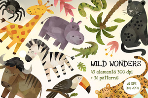Wild Animals Watercolor Collection