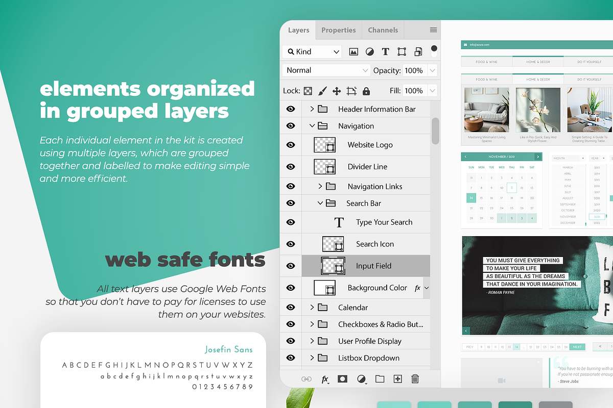 Azura Web UI Kit, an UI Kit Template by Aqua Design (Photo 2 of 4)