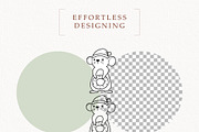 Christmas Animals Outline SVG, a Seasonal Illustration by TitaLivingArt (Thumbnail 4 of 9)