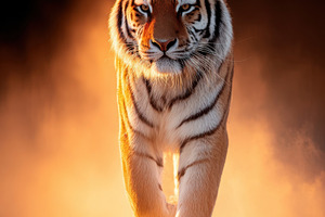 Majestic tiger walking in the wild, an Animal Photo by AlyaAnd
