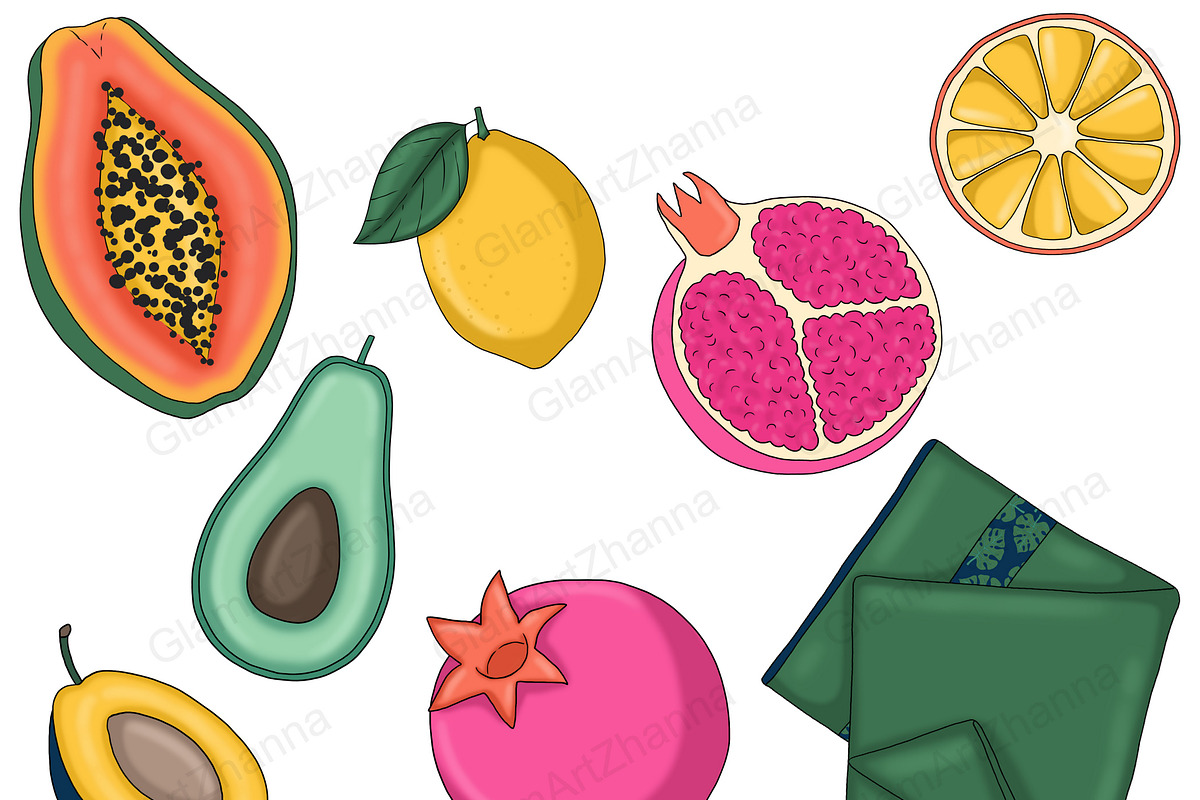 Summer Clip Art Bundle, a Food Illustration by GlamArtZhanna (Photo 6 of 6)