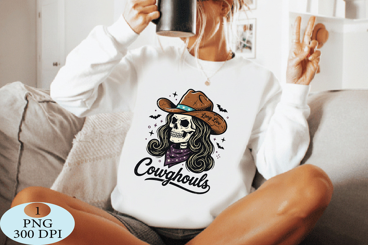 Long Live Cowghouls Skeleton Cowgirl, a Seasonal Illustration by Daily.Designs (Photo 4 of 5)