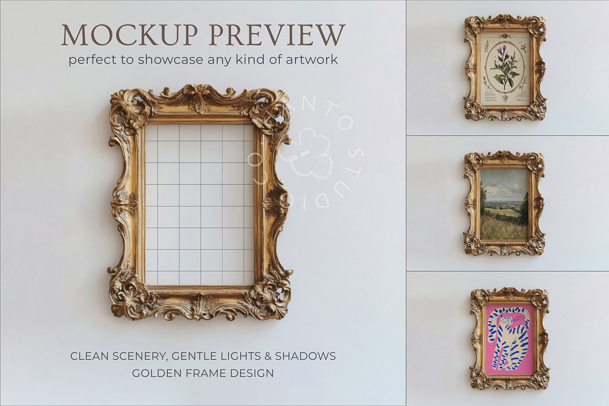 Vintage Coquette Frame Mockup, a Household Mockup by Blank Studio (Photo 7 of 8)