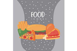 food nutritive icons poster, a Food Illustration by studiogstock