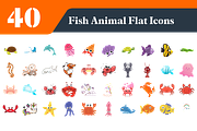 Sea Animal Flat Icons Bundle, an Emoji Icon by EllaMaiyaali (Thumbnail 3 of 3)