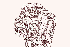 Patterned Lion Head