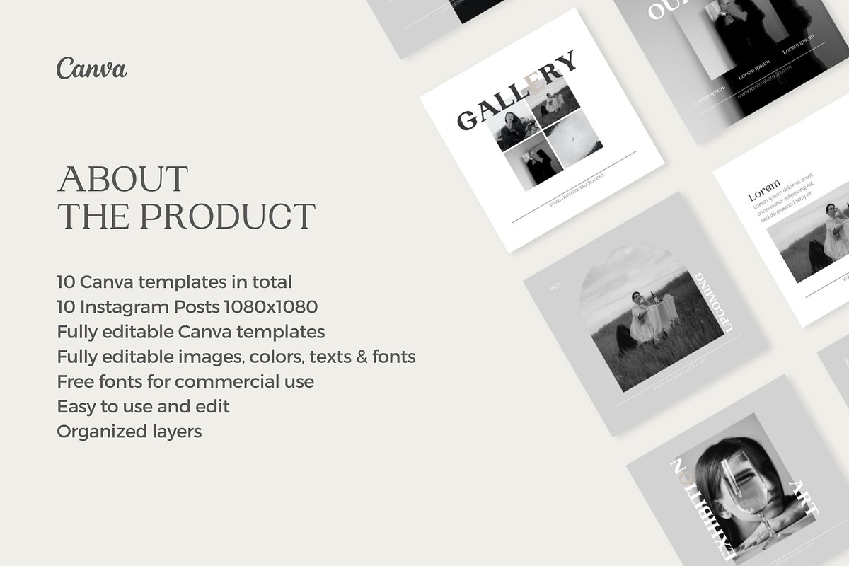 Black White Canva Template, a Social Media Template by Moodwave Studio (Photo 2 of 10)