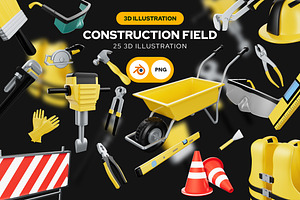 Construction Field 3D Illustration