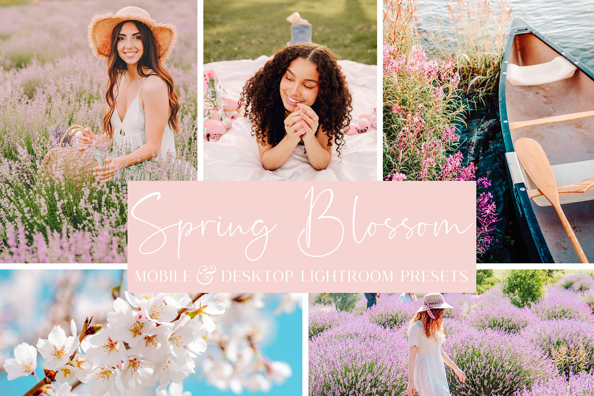 5 SPRING BLOSSOM LIGHTROOM PRESETS, an Action Add-On by Emma Kate Creative (Photo 1 of 10)