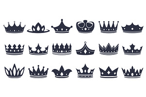 Crown black icons. Crowns, diadems, an Illustration by Valerie Bodnar
