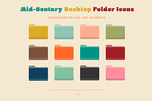 Mid-Century Desktop Folder Icons